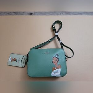Coach Disney Camera Shoulder Bag Princess Tiana USED w/ ID Holder